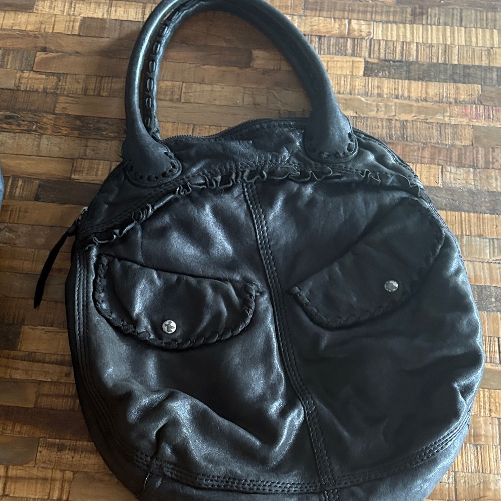 LUCKY BRAND Chic Black Leather Shoulder Bag